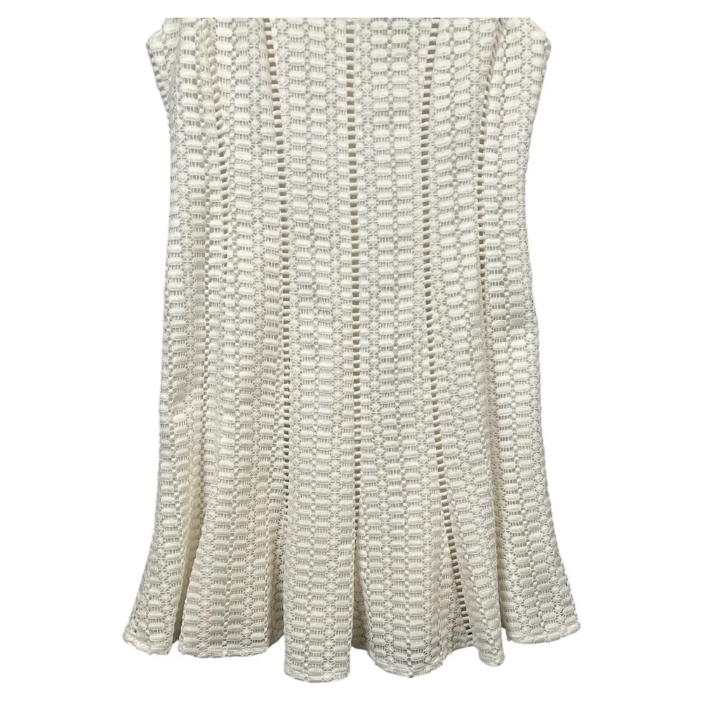 J. Crew White‎ Geometric Lace V-Neck Mini Skater Sleeveless Dress, Size 8